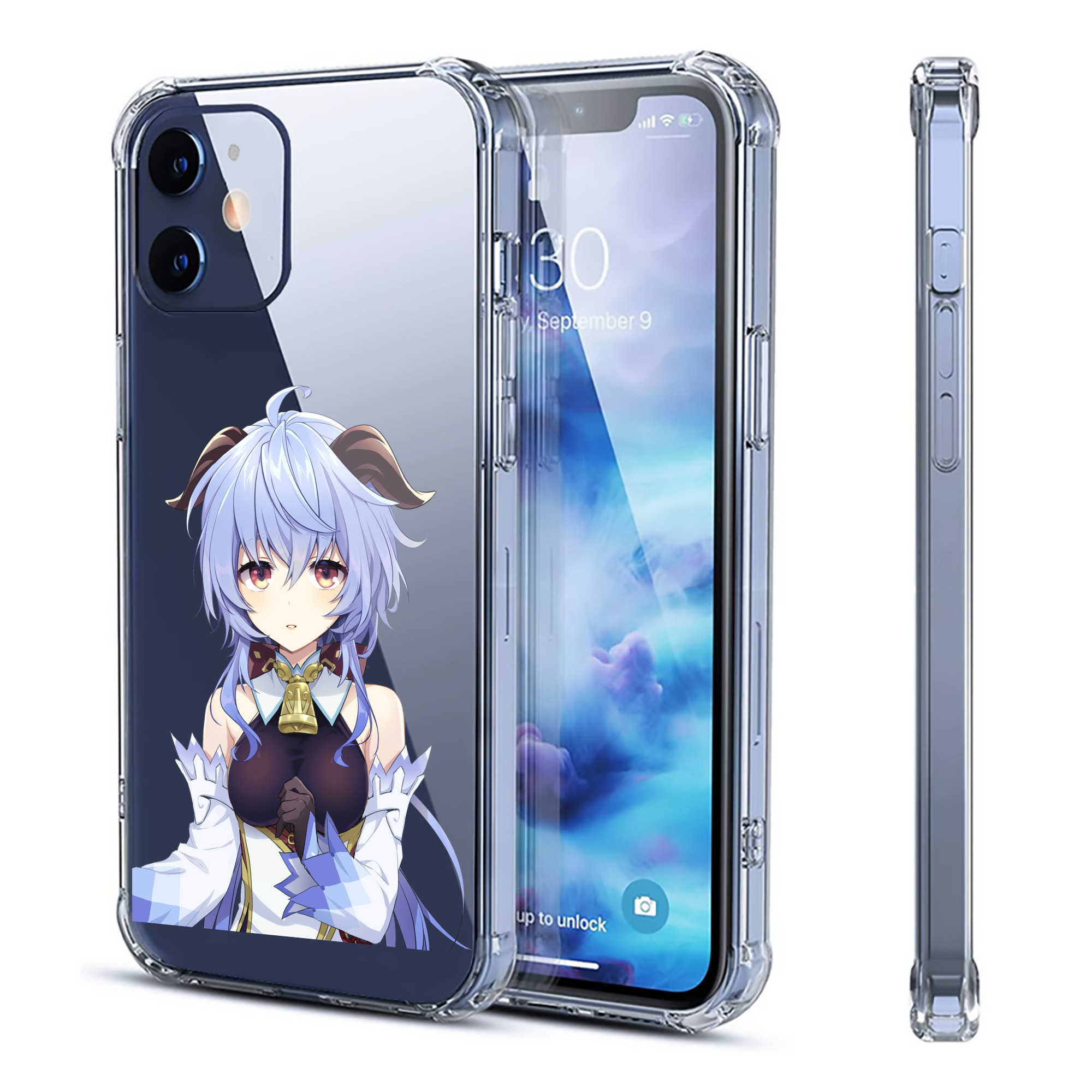 げんし神 甘雨 かんう genshin Ganyu 【iPhone 12シリーズ対応】透明スマホケース（クリアソフトケース）